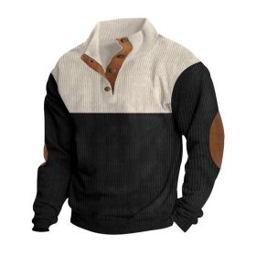 Spring And Autumn New Men's Stand-up Base Shirt Casual Sports Pullover (Option: Black-S)
